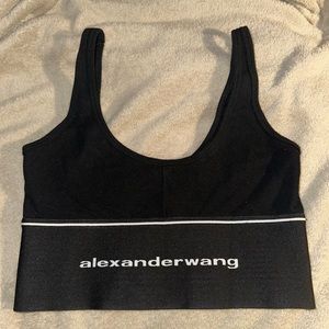 Black ribbed Alexander Wang jersey bra